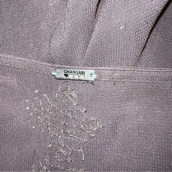 Chan Luu Sheer Beaded Gray Mini Dress XS Fairycore Y2K Whimsy Goth - Picture 10 of 11